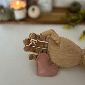 Pink heart keychain  